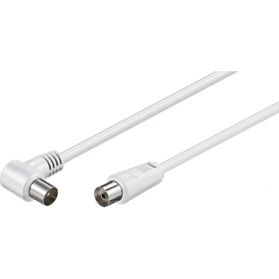Afbeelding van IEC (m) haaks (v) recht coaxkabel wit 2,5 meter