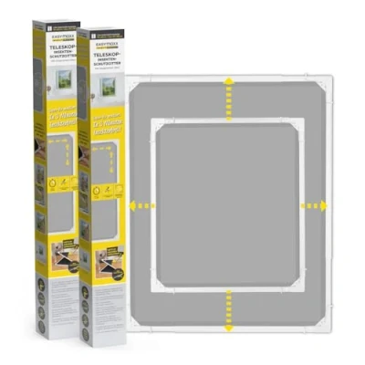 Afbeelding van EASYmaxx Insect Protect Telescopische insectenhor, met voorgemonteerd frame, uittrekbare insectenbescherming, geïntegreerd net, wit, set van 2