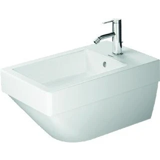 Afbeelding van Duravit wandbidet 57cm met overloop 1 kraangat doorgestoken wondergliss wit 22741500001
