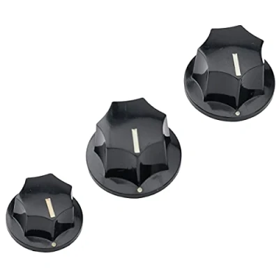 Afbeelding van Musiclily Pro Metrisch 18 Tandjes Basgitaar Knoppen voor J stijl Bas, Zwart(Set van 3)