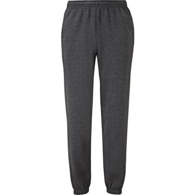 Afbeelding van Fruit Of The Loom Heren Elastische Manchet Trainingsbroek / Joggingbroek (Donker Heater) Maat M