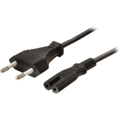 Afbeelding van C7 (recht) CEE 7/16 stroomkabel 2x 0,75mm / zwart 10 meter