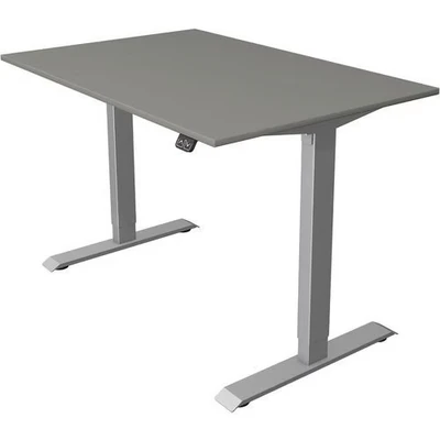 Afbeelding van Kerkmann Zit sta bureau Move 1 120x80cm donkergrijs zilver poten elektrisch