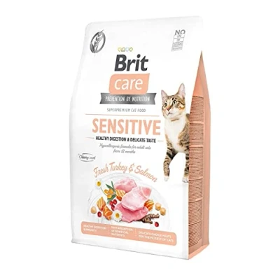 Afbeelding van Brit Sensitive Healthy Digestion &amp; Delicate Taste Kattenvoer Kalkoen Zalm 2 kg