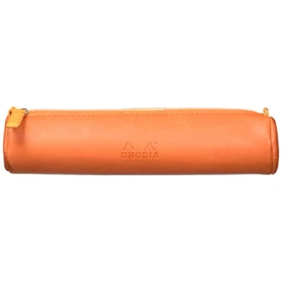 Afbeelding van Rhodia 318992C rond etui (21,5 x 5 cm, kunstleer, elegant en praktisch, ritssluiting handgreep, ideaal voor onderweg), 1 stuk, framboos