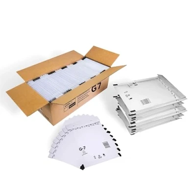 Afbeelding van 100 enveloppen luchtkussenenveloppen DIN A4 zelfklevende Gr. G/7 G7 wit (250 mm x 350 mm) gewatteerde envelop tassen