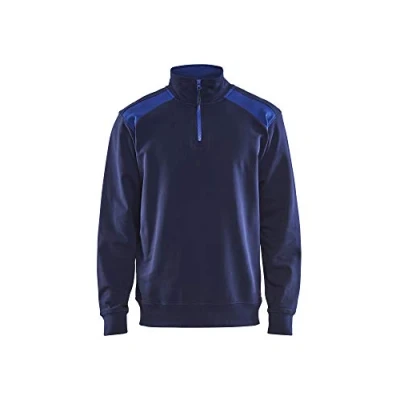 Afbeelding van Blaklader Sweatshirt bi colour met halve rits 3353 1158 Marineblauw/Korenblauw XS