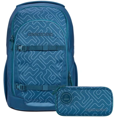 Afbeelding van Coocazoo schoolrugzak EVERY Blue Maze 2 delig, incl. etui