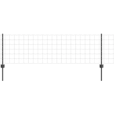 Afbeelding van vidaXL Euro Afscheiding met 5 U Posts Grijs 0.6x10 m Staal