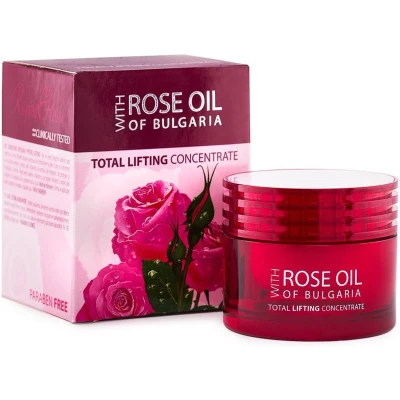 Afbeelding van Rozen olie gezicht creme concentraat met Totaal liftende effect Q10 hyaluronzuur en argan 30ml