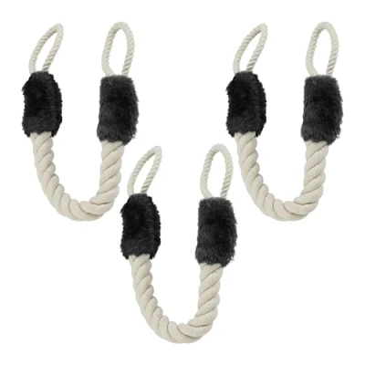 Afbeelding van Relaxdays deurstopper touw set van 3 60 cm lang vingerbescherming kind deurklink