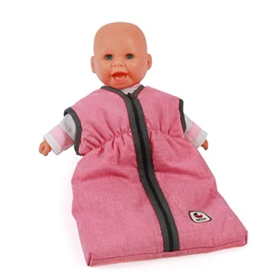Afbeelding van Bayer Chic 2000 792 41 Poppenslaapzak voor babypoppen tot 55 cm, poppenkleding, poppenaccessoires, gemêleerd antraciet roze