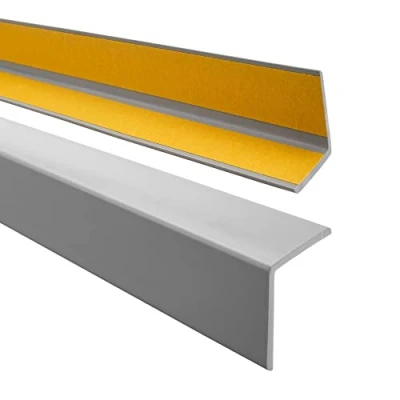 Afbeelding van QUEST Hoekprofiel 40 x mm, kunststof hoek van pvc rubber, zelfklevend randbeschermprofiel, elastische randbescherming, hoekbeschermprofiel, grijs, 80 cm