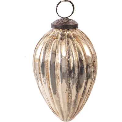 Afbeelding van Clayre &amp; Eef Kerstbal Ø 7 cm Goudkleurig Glas Kerstdecoratie