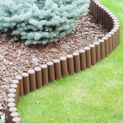 Afbeelding van ZenXstore Hoogkwaliteit Tuin afboording 2.3 meter Gazonrande Garden Lawn Edge Border Palissade Bruin of groen 10 stuks 2.30m (Groen)