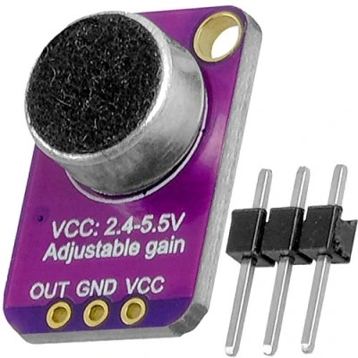 Afbeelding van AZDelivery MAX4466 GY Elektrische Microfoon Versterker Preamp Module, compatibel met Raspberry Pi en Arduino