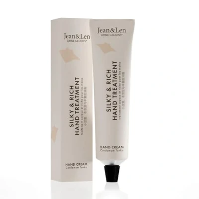 Afbeelding van Jean&amp;Len Silky en Rich Treatment Cardamom Tonka, 100 procent recyclebare aluminium tube (zonder deksel), rijke handcrème, voor zachte handen, zonder parabenen siliconen, vegan, 75 ml