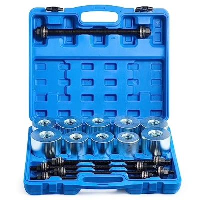 Afbeelding van Orion Motor Tech Wiellagertrekker, set van 27 stuks, wiellagers, trekker, stille lagers, gereedschap, trekkerset, rubberen bussen voor auto, vrachtwagen, aslagers, montage, demontage, drukhulzen