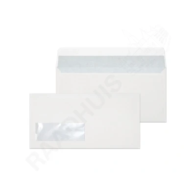 Afbeelding van Raadhuis dienstenvelop venster links 110x220mm DL (EA5/6) met plakstrip wit 200 stuks RD 402520