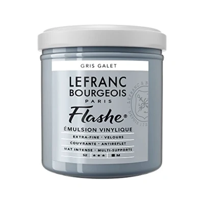 Afbeelding van Lefranc Bourgeois 300632 Flashe acryl en vinylverf, lichtecht, dekkend bestand tegen veroudering 125ml Pot, Stone Grey