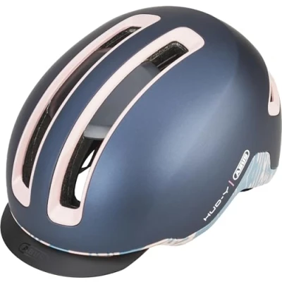 Afbeelding van ABUS Urban helm HUD Y magnetisch, oplaadbaar LED achterlicht &amp; magneetsluiting coole fietshelm voor dagelijks gebruik mannen en vrouwen blauw, maat S