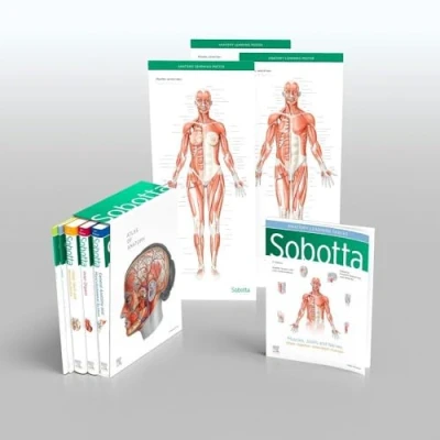 Afbeelding van Sobotta Atlas of Anatomy, Package, 17th ed., English/Latin: General Anatomy and Musculoskeletal System; Internal Organs; Head, Neck Neuroanatomy; Muscles Tables; Poster Collection