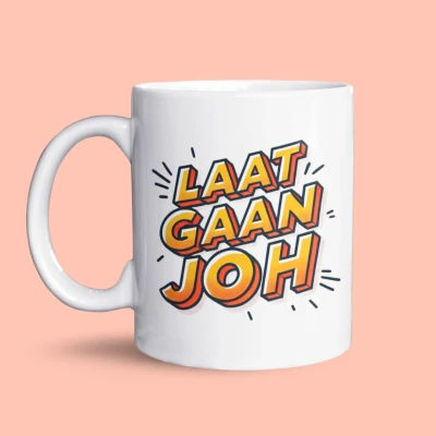 Afbeelding van NietMokken.nl Grappige koffiemok &quot;Laat Gaan Joh&quot; Keramische tas/beker Humor cadeau voor koffie of theeliefhebbers Origineel verjaardag, vrienden op kantoor Aan beide zijden bedrukt