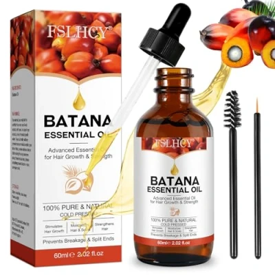 Afbeelding van Batana Oil for Hair Growth 60ml olie voor haargroei, wimpers, wenkbrauwen tegen haaruitval, gestimuleerd hydratatie en reparatie van droog, beschadigd haar (60 ml)