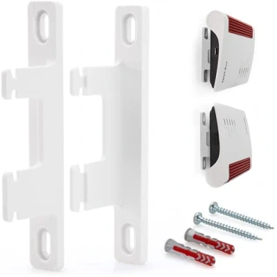 Afbeelding van Wandhouder voor Fritzbox 7590 AX 7530 7510 5590 5530 6660 6890 6850 Fritz Box houder twee stuks incl. bevestigingsmateriaal schroeven en pluggen V2