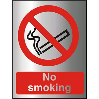 Afbeelding van Seco Niet roken teken, 150mm x 200mm 2mm geborsteld aluminium effect acryl