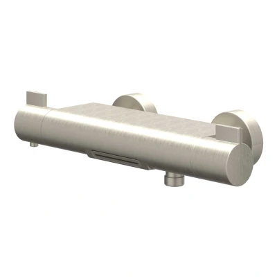 Afbeelding van IVY Pact badthermostaatkraan opbouw cooltouch met cascade uitloop Geborsteld Nikkel PVD Tijdloze uitstraling