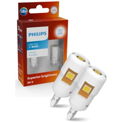 Afbeelding van Philips Ultinon Pro7000 LED T10 signaallicht voor auto&#039;s, W5W, 6000 K, koel wit, 24 V, actuele versie