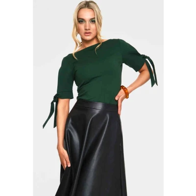 Afbeelding van Voodoo Vixen Benny Cowl with Tie Sleeves Top 4XL Groen