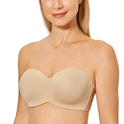 Afbeelding van DELIMIRA Strapless bh Voor Dames Zonder Beugel Minimizer Met Plus Ondersteuning Maten Taupe 70G