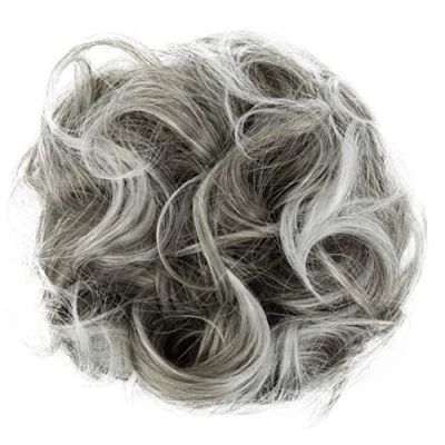 Afbeelding van CAISHA XL Haarstukje Haarwokkel Bruids Kapsel Opgestoken Volumineus Gekruld Knoet Grijs Mix G19E