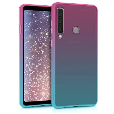Afbeelding van kwmobile hoesje compatibel met Samsung Galaxy A9 (2018) backcover voor smartphone Tweekleurig roze/blauw/transparant