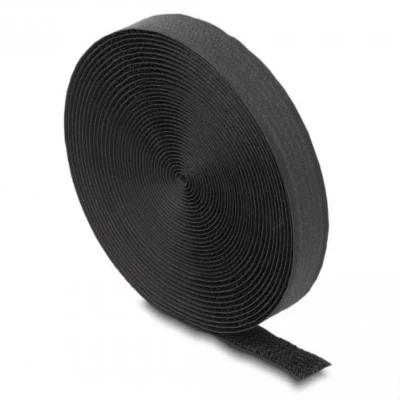 Afbeelding van Klettband auf Rolle mit Schlaufe L 5 m x B 20 mm schwarz HQ products