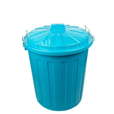 Afbeelding van HRB Maxitonne 23 liter, ton van stevig hard plastic, afneembaar deksel met sluitingen, geschikt voor wasgoed, speelgoed of als vuilnisemmer keuken (turquoise, liter)