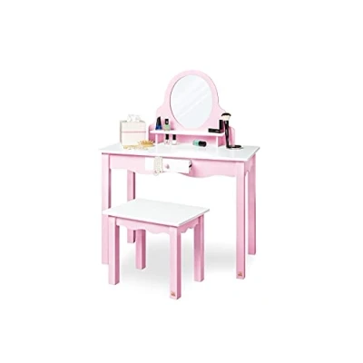 Afbeelding van Pinolino Jasmine Direct kaptafel voor kinderen met kruk, Roze