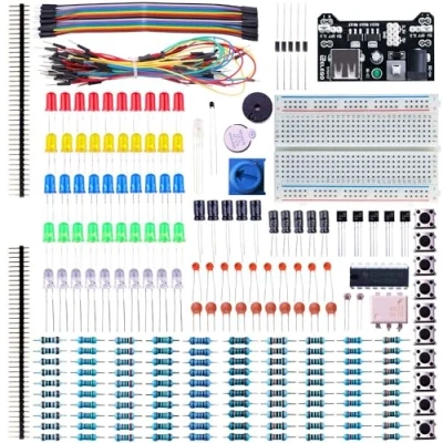 Afbeelding van ELEGOO Electronic Fun Kit Breadboard Kabel Weerstand Condensator LED Potentiometer voor Elektronica Learning Kit, Compatibel met Arduino IDE, UNO R3