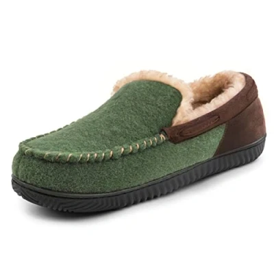Afbeelding van RockDove Heren Hearthfire Memory Foam Moc Slipper, Bos Groen, 39.5 EU