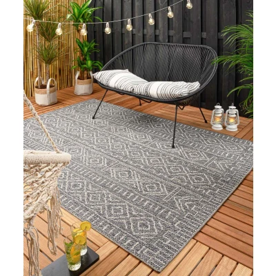 Afbeelding van Buitenkleed Aztec Dreams Grijs 80x150 Cm