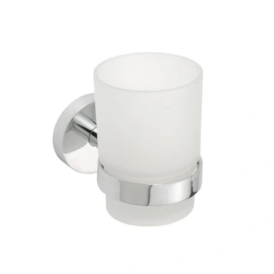 Afbeelding van Bekerhouder Sapho X Round Hangend 7x10 cm Chroom / Melkglas