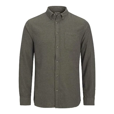 Afbeelding van Jack &amp; Jones Jjeclassic Melange LS SN Overhemd, Heren, Maat: Medium, Rosin