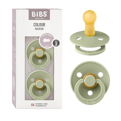 Afbeelding van BIBS Colour Speen verpakking van 2 stuks. BPA vrij, Ronde speen. Natuurlijk rubberlatex, Maat (6 18 maanden), Sage/Sage