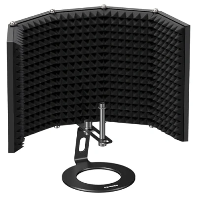 Afbeelding van Isolatie Shield, Aokeo Professional Microfoon Opvouwbaar Verstelbaar Mic Isolator Panel, Voor Elke Condensator Opname Apparatuur Studio (AO 505)