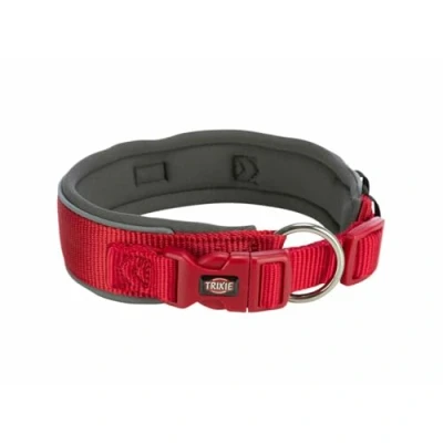 Afbeelding van Trixie premium halsband hond extra breed rood / grafiet grijs 27 35X2,5 CM