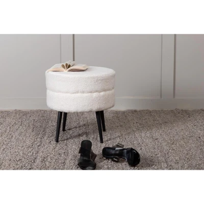 Afbeelding van Svea Zane hocker Teddy wit