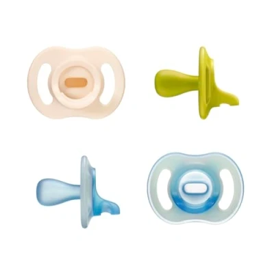 Afbeelding van Tommee Tippee Ultralichte StayPut en Night Glow fopspeen, eendelig siliconen design, zacht huidgevoel, 6 18 maanden, verpakking van 4 stuks