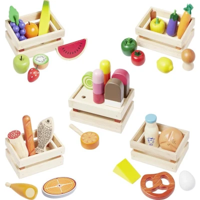Afbeelding van howa Houten Winkel Accessoires 35 delig Groente, Fruit, Deegwaren en Ijs 14876